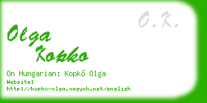 olga kopko business card